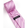 image:imageHISDERN Mens Ties Stripe Plaid Tie with Pocket Square Set Classic Woven Silk Necktie Handkerchief for Men Formal BusinessF03pink