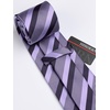 image:imageHISDERN Mens Ties Stripe Plaid Tie with Pocket Square Set Classic Woven Silk Necktie Handkerchief for Men Formal BusinessF03purple