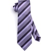 image:imageHISDERN Mens Ties Stripe Plaid Tie with Pocket Square Set Classic Woven Silk Necktie Handkerchief for Men Formal BusinessF03purple