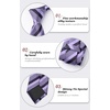 image:imageHISDERN Mens Ties Stripe Plaid Tie with Pocket Square Set Classic Woven Silk Necktie Handkerchief for Men Formal BusinessF03purple