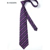 image:imageHISDERN Mens Ties Stripe Plaid Tie with Pocket Square Set Classic Woven Silk Necktie Handkerchief for Men Formal BusinessF04purpleblack