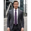 image:imageHISDERN Mens Ties Stripe Plaid Tie with Pocket Square Set Classic Woven Silk Necktie Handkerchief for Men Formal BusinessF04purpleblack