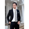 image:imageHISDERN Mens Vest Tie Set Stripe Plaid Ties with Pocket Square Cufflinks Formal Business Silk Necktie Handkerchief for Me