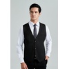 image:imageHISDERN Mens Vest Tie Set Stripe Plaid Ties with Pocket Square Cufflinks Formal Business Silk Necktie Handkerchief for Me