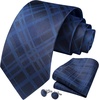 image:imageHISDERN Mens Vest Tie Set Stripe Plaid Ties with Pocket Square Cufflinks Formal Business Vest Silk Necktie Handkerchief for Men