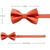 image:imageHISDERN Orange Bow Ties for Men Color Pre Tied Bow Tie and Pocket Square Classic Adjustable Clip on Bowties Handkerchief Set for Wedding Business Party