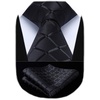 image:imageHISDERN Plaid Black Tie Handkerchief Woven Classic Mens Tie Paisley Floral Ties for Men Solid Classic