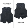 image:imageHISDERN Plaid Checkered Tie Handkerchief Set Black Mens Suit Vest L Size 2 Pieces Set Classic Formal Mens Dress Vest Match With Necktie and Pocket Square Set