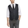 image:imageHISDERN Plaid Checkered Tie Handkerchief Set Black Mens Suit Vest L Size 2 Pieces Set Classic Formal Mens Dress Vest Match With Necktie and Pocket Square Set
