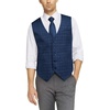 image:imageHISDERN Plaid Checkered Tie Handkerchief Set Blue Mens Suit Vest L Size 2 Pieces Set Classic Formal Mens Dress Vest Match With Necktie and Pocket Square Set Navy Blue