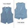 image:imageHISDERN Plaid Checkered Tie Handkerchief Set Blue Mens Suit Vest L Size 2 Pieces Set Classic Formal Mens Dress Vest Match With Necktie and Pocket Square Set Light Blue