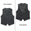 image:imageHISDERN Plaid Checkered Tie Handkerchief Set Grey Mens Suit Vest L Size 2 Pieces Set Classic Formal Mens Dress Vest Match With Necktie and Pocket Square Set