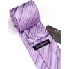 image:imageHISDERN Purple Ties Men Black Vest Stripe Silk Formal Tie with Pocket Square Cufflinks Set Solid Violet Necktie Handkerchief for Business Classic 34