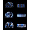 image:imageHISDERN Silk Ties for Men Blue Plaid Necktie with Pocket Square Regularamp Long Tie Set for Wedding Party Formal Business