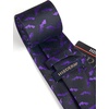 image:imageHISDERN Ties for Men Classic Animal Tie and Pocket Square Set Jacquard Woven Silk Neckties Handkerchief Wedding Party04black Purple Bat