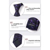 image:imageHISDERN Ties for Men Classic Animal Tie and Pocket Square Set Jacquard Woven Silk Neckties Handkerchief Wedding Party04black Purple Bat