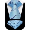 image:imageHISDERN Ties for Men Classic Animal Tie and Pocket Square Set Jacquard Woven Silk Neckties Handkerchief Wedding Party05blue Dolphin