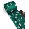 image:imageHISDERN Ties for Men Classic Animal Tie and Pocket Square Set Jacquard Woven Silk Neckties Handkerchief Wedding Party05green Elephant