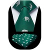 image:imageHISDERN Ties for Men Classic Animal Tie and Pocket Square Set Jacquard Woven Silk Neckties Handkerchief Wedding Party05green Elephant