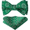 image:imageHISDERN Bow Ties for Men SelfTie Plaid Checked Bowties and Pocket Square Set Stripe Formal Tuxedo Bowtie Wedding PartyGreen