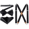 image:imageHISDERN Bow Ties for Men Solid Color Suspenders for Men XBack 14
