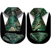 image:imageHISDERN Green Ties for Men Paisley Mens Tie Pocket Square Woven Classic Floral Tie Handkerchief Set Tuxedo Wedding Formal Necktie Emerald Forest Green