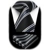 image:imageHISDERN Mens Ties Stripe Plaid Tie with Pocket Square Set Classic Woven Silk Necktie Handkerchief for Men Formal BusinessA01 Black