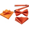 image:imageHISDERN Orange Bow Ties for Men Color Pre Tied Bow Tie and Pocket Square Classic Adjustable Clip on Bowties Handkerchief Set for Wedding Business Party