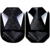 image:imageHISDERN Plaid Black Tie Handkerchief Woven Classic Mens Tie Paisley Floral Ties for Men Solid Classic