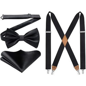image:imageHISDERN Bow Ties for Men Solid Color Suspenders for Men XBack 14