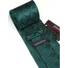 image:imageHISDERN Plaid Checkered Tie Handkerchief Woven Classic Formal Mens Necktie amp Pocket Square SetA3green