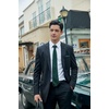 image:imageHISDERN Plaid Checkered Tie Handkerchief Woven Classic Formal Mens Necktie amp Pocket Square SetA3green