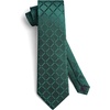 image:imageHISDERN Plaid Checkered Tie Handkerchief Woven Classic Formal Mens Necktie amp Pocket Square SetA3green