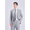 image:imageHISDERN Plaid Checkered Tie Handkerchief Woven Classic Formal Mens Necktie amp Pocket Square SetA4grey