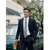 image:imageHISDERN Plaid Checkered Tie Handkerchief Woven Classic Formal Mens Necktie amp Pocket Square SetA4grey