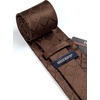 image:imageHISDERN Plaid Checkered Tie Handkerchief Woven Classic Formal Mens Necktie amp Pocket Square SetA6brown
