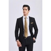 image:imageHISDERN Plaid Checkered Tie Handkerchief Woven Classic Formal Mens Necktie amp Pocket Square SetA6tan