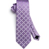 image:imageHISDERN Plaid Checkered Tie Handkerchief Woven Classic Formal Mens Necktie amp Pocket Square SetA7lavender