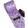 image:imageHISDERN Plaid Checkered Tie Handkerchief Woven Classic Formal Mens Necktie amp Pocket Square SetA7lavender