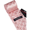 image:imageHISDERN Plaid Checkered Tie Handkerchief Woven Classic Formal Mens Necktie amp Pocket Square SetA7pink