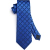 image:imageHISDERN Plaid Checkered Tie Handkerchief Woven Classic Formal Mens Necktie amp Pocket Square SetA8blue Royal