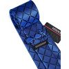 image:imageHISDERN Plaid Checkered Tie Handkerchief Woven Classic Formal Mens Necktie amp Pocket Square SetA8blue Royal