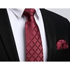 image:imageHISDERN Plaid Checkered Tie Handkerchief Woven Classic Formal Mens Necktie amp Pocket Square SetA9red
