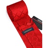 image:imageHISDERN Plaid Checkered Tie Handkerchief Woven Classic Formal Mens Necktie amp Pocket Square SetA9red Light
