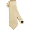image:imageHISDERN Plaid Checkered Tie Handkerchief Woven Classic Formal Mens Necktie amp Pocket Square SetA9yellow Pale
