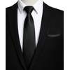 image:imageHISDERN Plaid Checkered Tie Handkerchief Woven Classic Formal Mens Necktie amp Pocket Square SetC2black