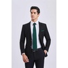 image:imageHISDERN Plaid Checkered Tie Handkerchief Woven Classic Formal Mens Necktie amp Pocket Square SetC2green