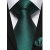 image:imageHISDERN Plaid Checkered Tie Handkerchief Woven Classic Formal Mens Necktie amp Pocket Square SetC2green