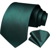image:imageHISDERN Plaid Checkered Tie Handkerchief Woven Classic Formal Mens Necktie amp Pocket Square SetC2green
