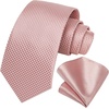 image:imageHISDERN Plaid Checkered Tie Handkerchief Woven Classic Formal Mens Necktie amp Pocket Square SetC3pink